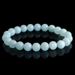 Браслет из аквамарина 8 мм