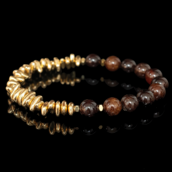 Женский браслет из граната с гематитом